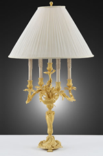 Hermitage Candelabra Lamp 24ct. Gold Plated